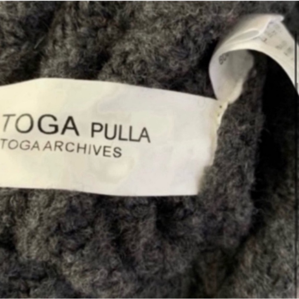 TOGA Pulla Wool Blend Draped Neck Raglan Rib Knit Sweater - Picture 5 of 8